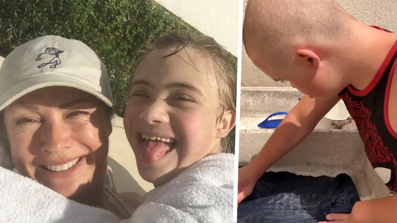 Lety Calderón le enseña cómo lavar la ropa a su hijo con Síndrome Down