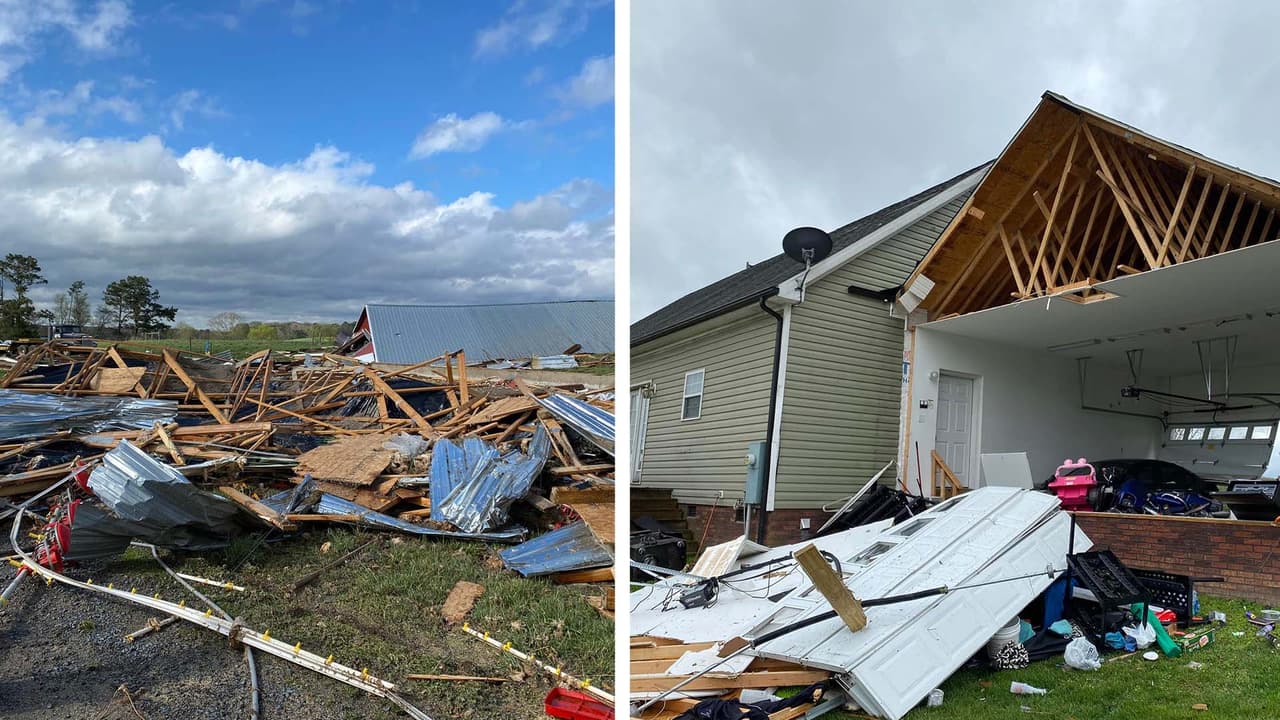 Los modelos muestran que se reportó un presunto tornado en el Research Triangle Park en el condado de Durham a las 3:49 p.m. y otro en el condado de Anson a la 1:30 p.m. El Servicio Nacional de Meteorología (NWS) hará un análisis para determinar si efectivamente tocaron tierra.