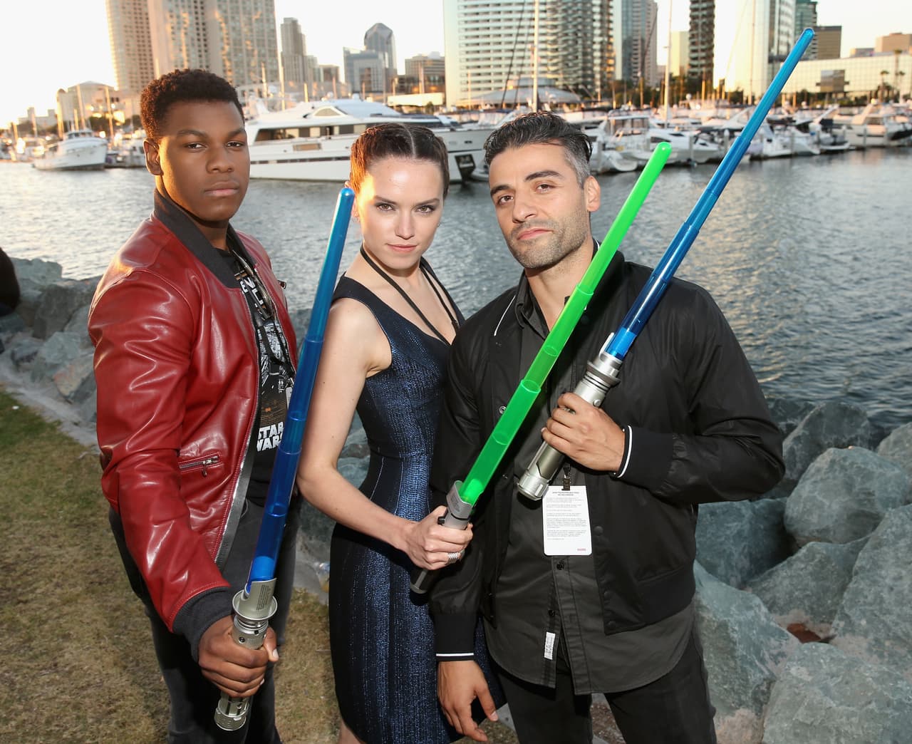 John Boyega, Daisy Ridley y Oscar Isaac.