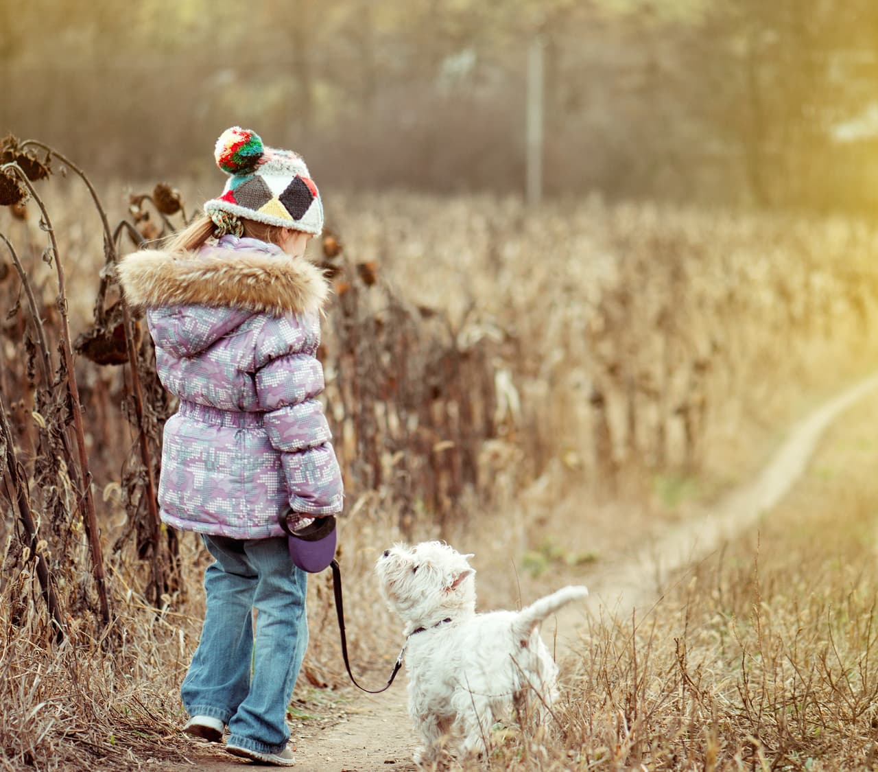 Little girl and her Westie