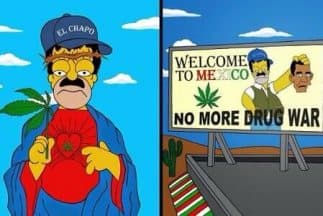 Alexsandro Palombo caracterizó a Homero Simpson como el narcotraficante mexicano Joaquín El Chapo Guzmán Loera. (Imagen de Twitter).