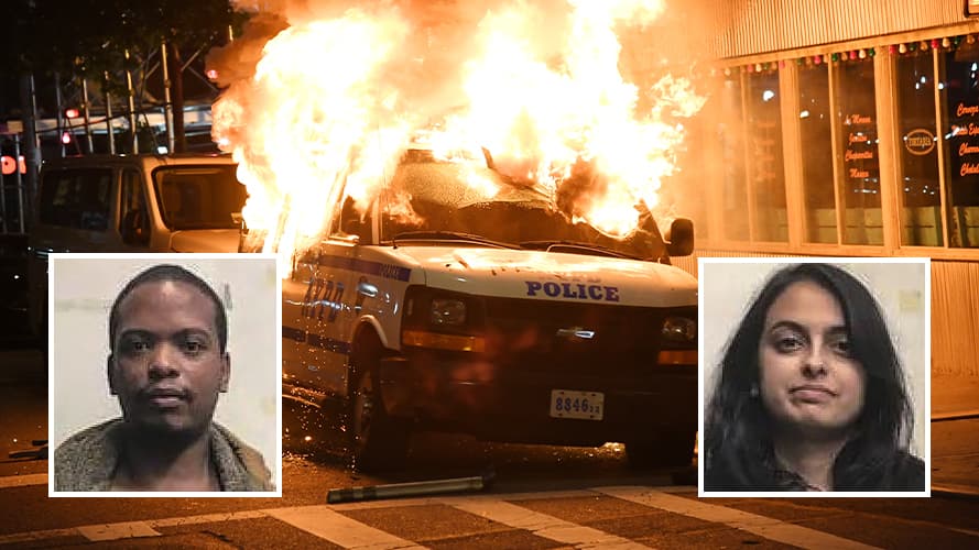 Abogados se declaran culpables de prender fuego a un vehículo del NYPD