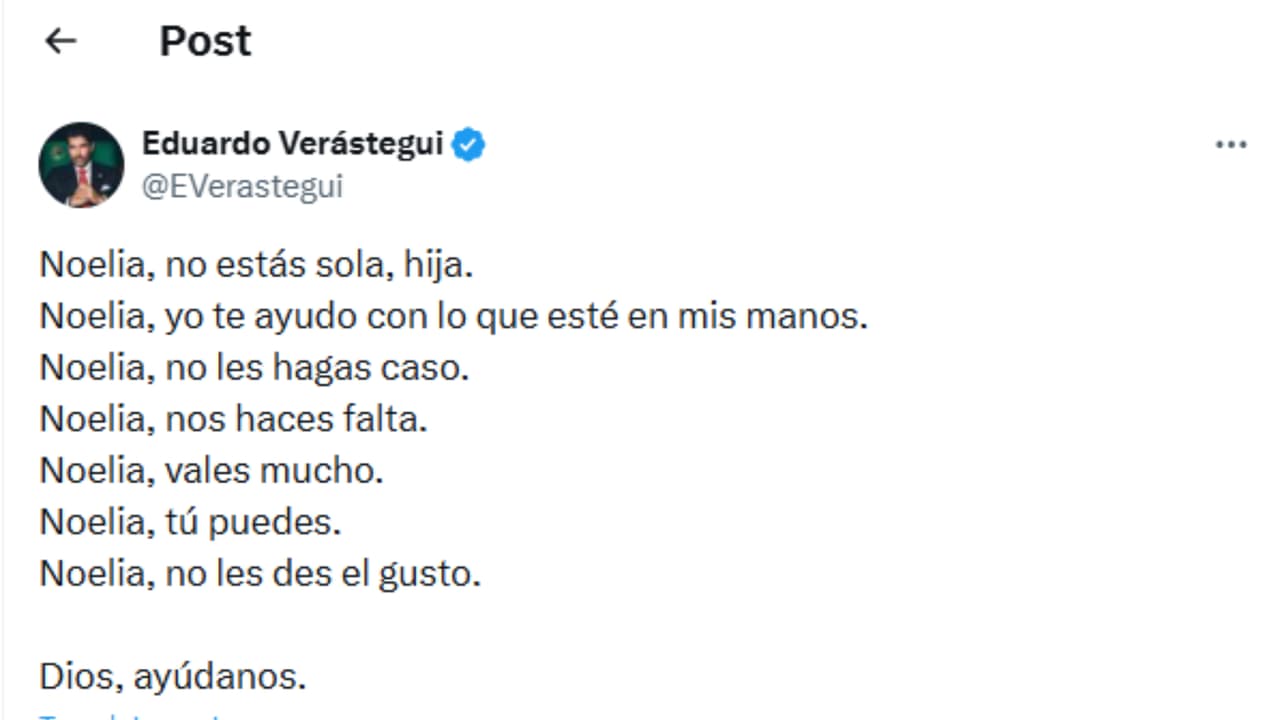 Eduardo Verástegui envió dos mensajes a Noelia Castillo Ramos horas antes de su eutanasia.