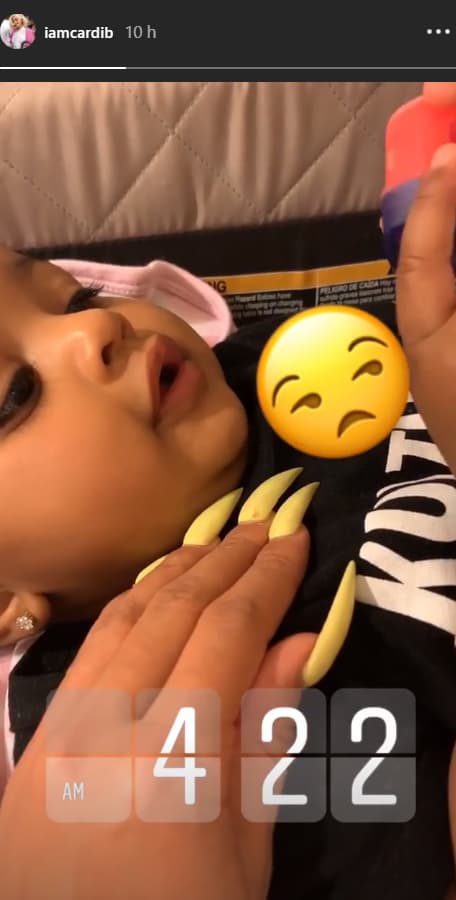 Pero compartió un breve video donde le dice a su hija Kulture, de diez meses, que es tiempo de dormir.
<br>