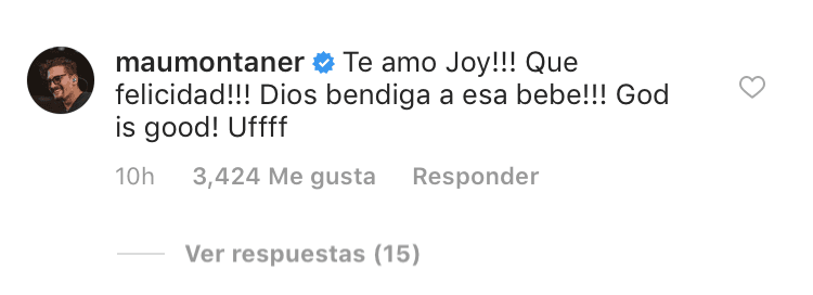 Los integrantes de Mau y Ricky, grandes amigos de Jesse y Joy, llenaron de amor a la futura mamá y bebé. El primero en hacerlo fue Mau Montaner, quien escribió: "Dios bendiga a esa bebé".