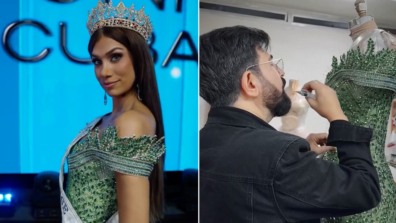 Hija de Lili Estefan usó vestido “3D” en coronación de Miss Cuba: con pedrería a juego con sus ojos