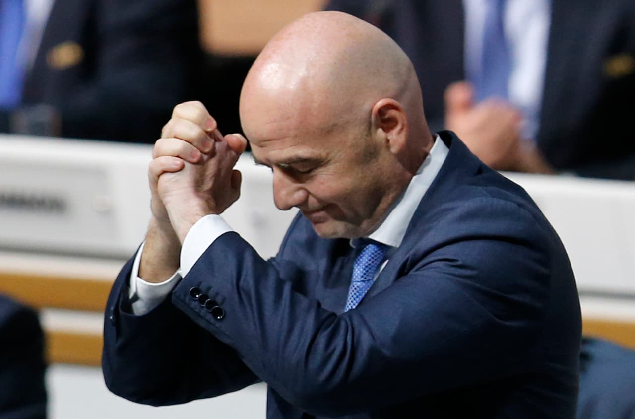 Gianni Infantino agradece a los delegados.