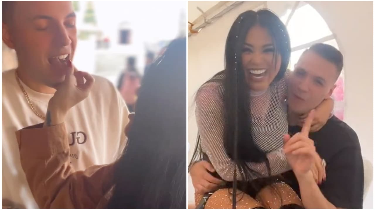 Gomita le dio el "sí" a su novio extranjero, pero no se confía y le hizo "el amarre"