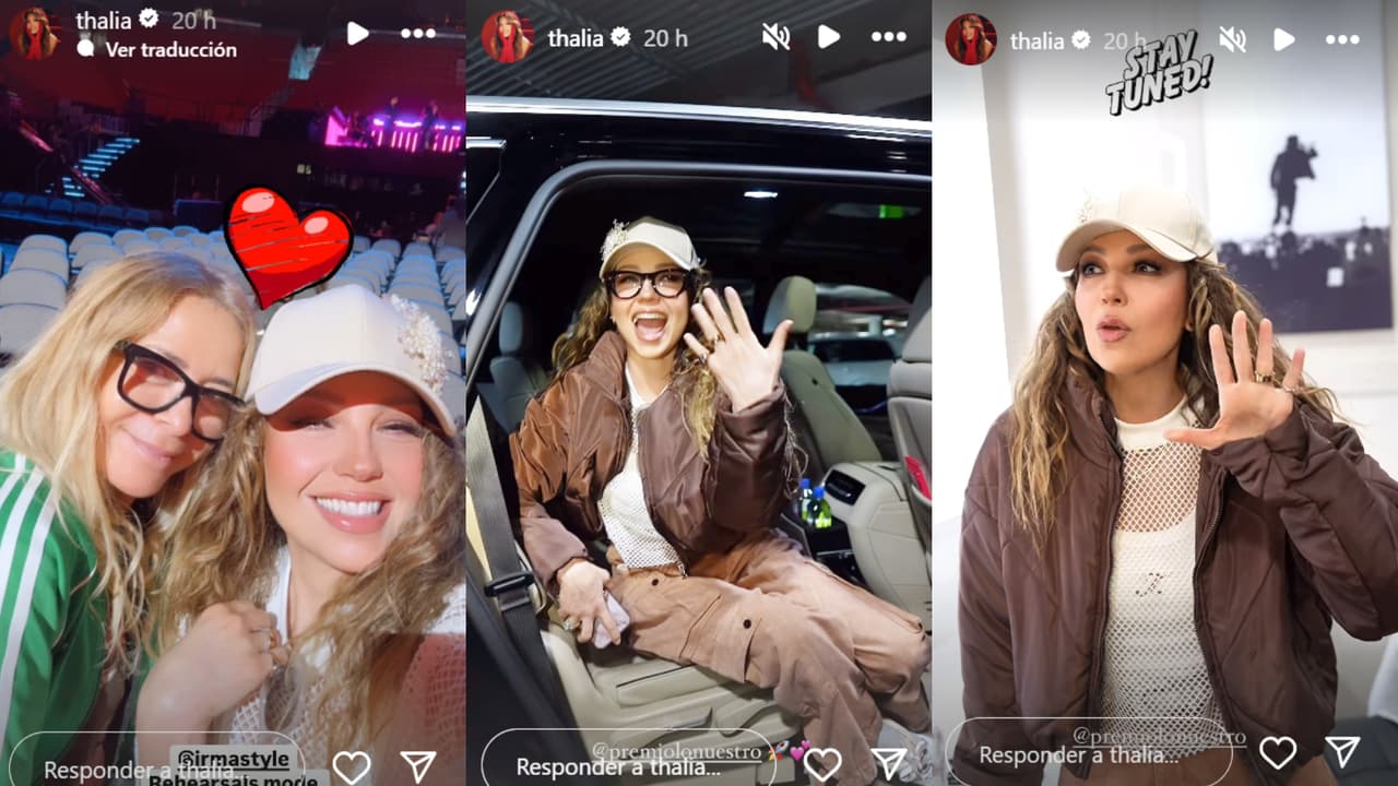 Thalía es una de las presentadoras de esta noche y así mostró en Instagram parte de sus ensayos.