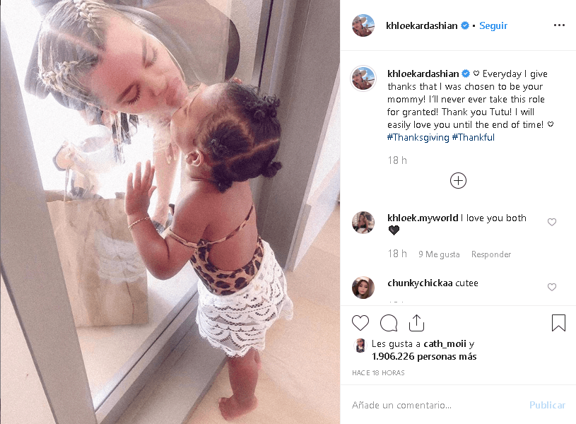 <b><a href="https://www.instagram.com/p/B5bOXKyBBrG/" target="_blank">Khloé Kardashian</a></b> dejó un emotivo mensaje para su hija True Thomson: "¡
<b>Todos los días doy gracias</b> por haber sido elegida para ser tu mami! ¡Nunca daré por sentado este papel! ¡Gracias 'Tutu'! ¡Te amaré fácilmente hasta el final de los tiempos!".