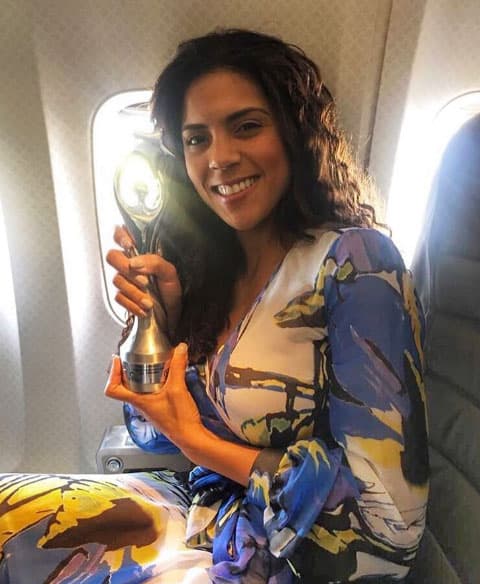 Ya de regreso a casa, Francisca dedicó su premio a todos los soñadores.