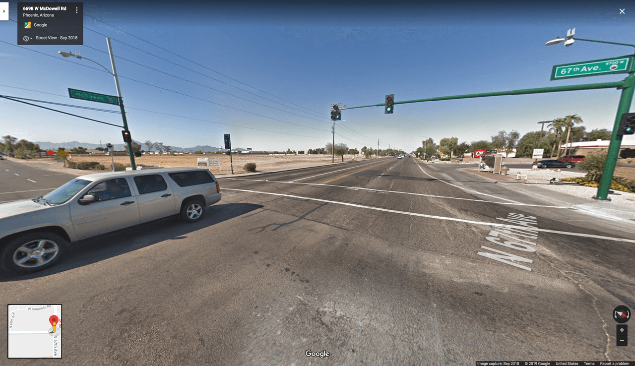 En la intersección entre la avenida 67 y McDowell Road se han registrado 265 choques.
<br>