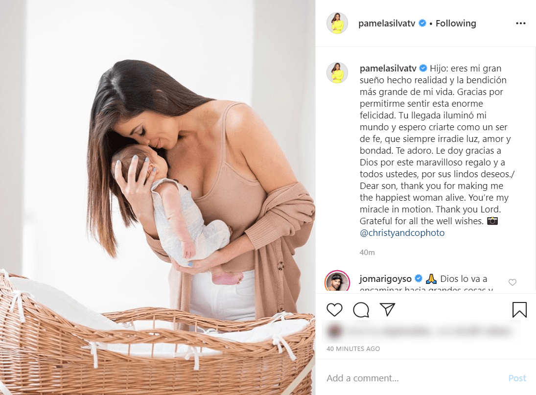 La presentadora de Primer Impacto trajo al mundo a Ford, un deseado bebé que cumplió uno de los
<b><a href="https://www.univision.com/shows/el-break-de-las-7/al-borde-del-llanto-pamela-silva-cuenta-lo-que-nunca-habia-dicho-de-su-hijo-ford-en-el-break-de-las-7-entrevista-completa-video" target="_blank">más grandes sueños</a> </b>de la peruana.
<br>