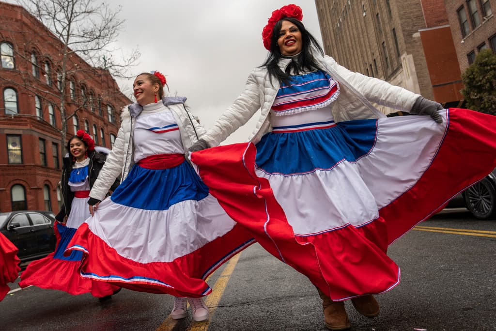 Dancers participate in El Museo del Barrio's 47th annual Three Kings Day parade, Monday, Jan. 6, 2025, in New York. (AP Photo/Julia Demaree Nikhinson)