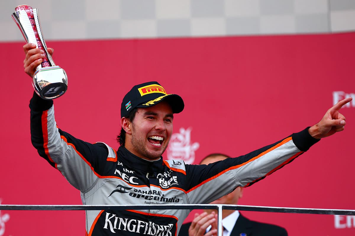 En 2016 el mexicano tuvo otro podio en el Gran Premio de Europa en Azerbaiyán con otro tercer lugar, sumando 101 puntos en la temporada, récord personal en la Fórmula 1 hasta el momento.