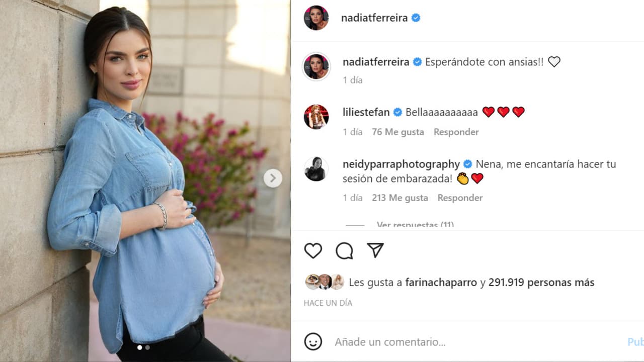 Nadia Ferreira se dejó ver con su pancita de embarazo.