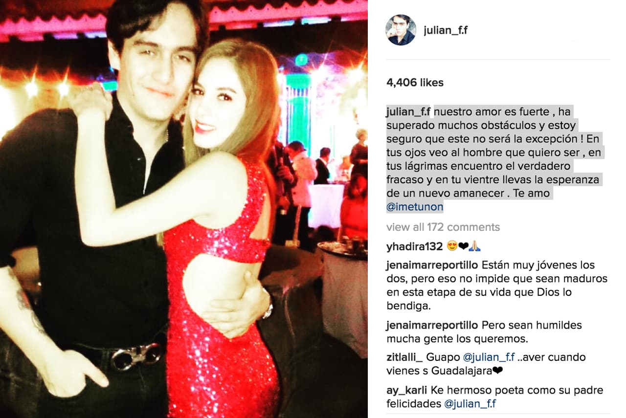 Julián tuvo a su bebé con su novia, llamada Imelda Garza.
