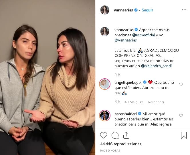 Arias confirmó que en el vehículo iban ellas dos y el actor: "Fuimos víctimas de la inseguridad, en esta camioneta veníamos tres personas:
<b>Alejandro Sandí</b>, uno de nuestros mejores amigos, Esmeralda Ugalde y una servidora".
<br>