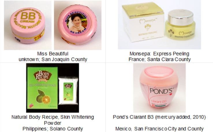 Las personas usan estas cremas para aclarar la piel y para tratar manchas y arrugas. En algunas investigaciones, no se pudo determinar si el material se agregó en el punto de origen o ya que las habían traído a Estados Unidos.