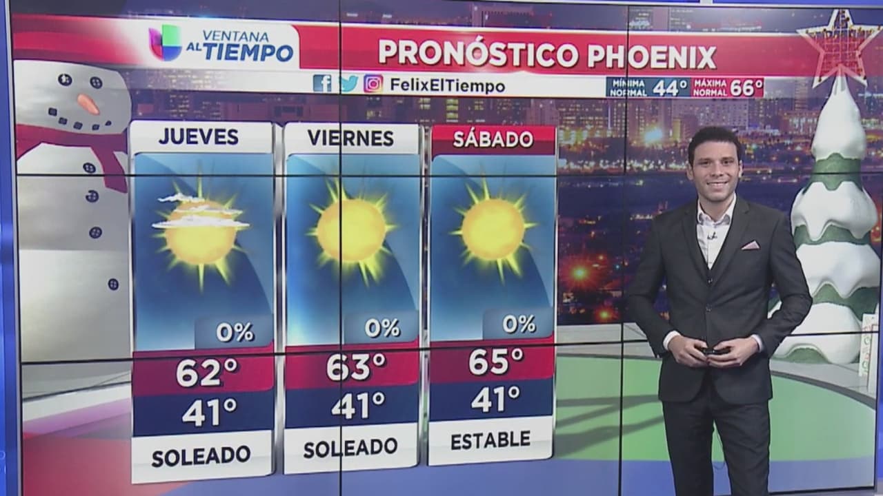 Condiciones agradables para este jueves en Arizona