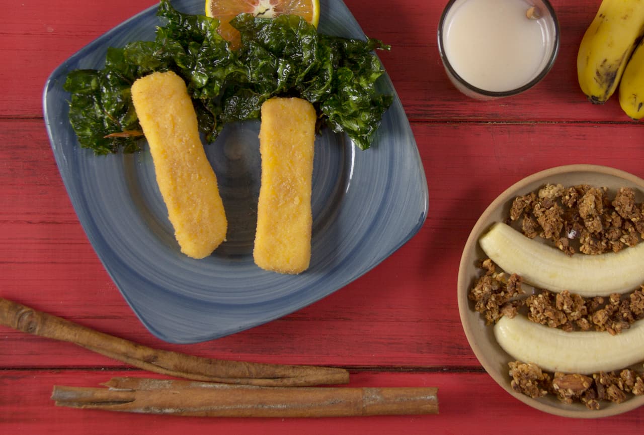 Deditos de queso + kale chips (Día 14)  - Un mes de lunch boxes sanos 