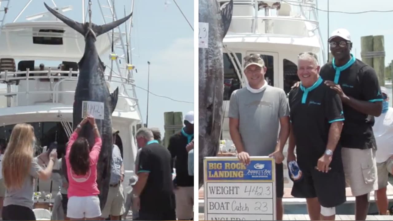 Michael Jordan captura un pez espada de 442 libras en campeonato de Carolina del Norte