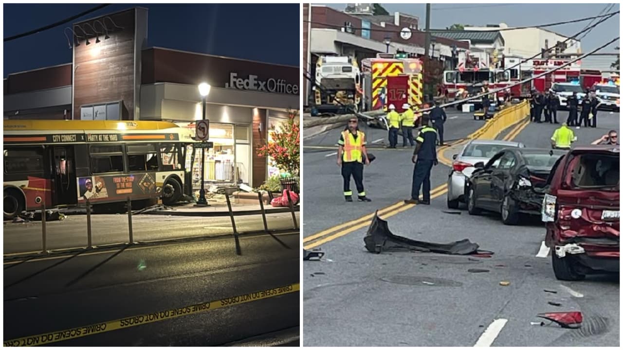 Al menos 30 personas heridas tras choque de autobús de MTA contra un edificio en Pikesville