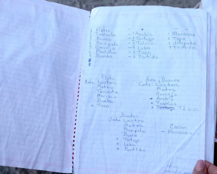 Los apuntes en una de las libretas halladas en el Rancho Izaguirre mencionan a 'El Lastra'.