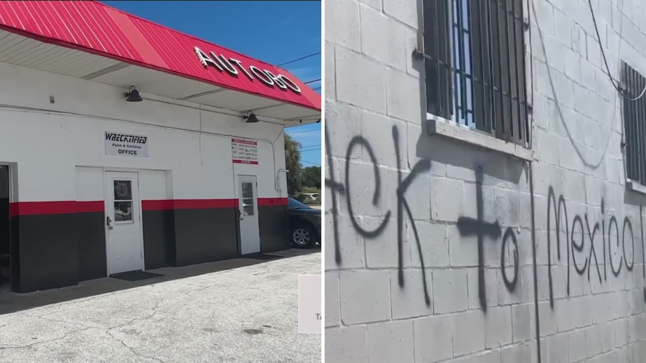 Dejan mensajes racistas en el taller automotriz de un hispano en Clearwater: "Regresa a México"
