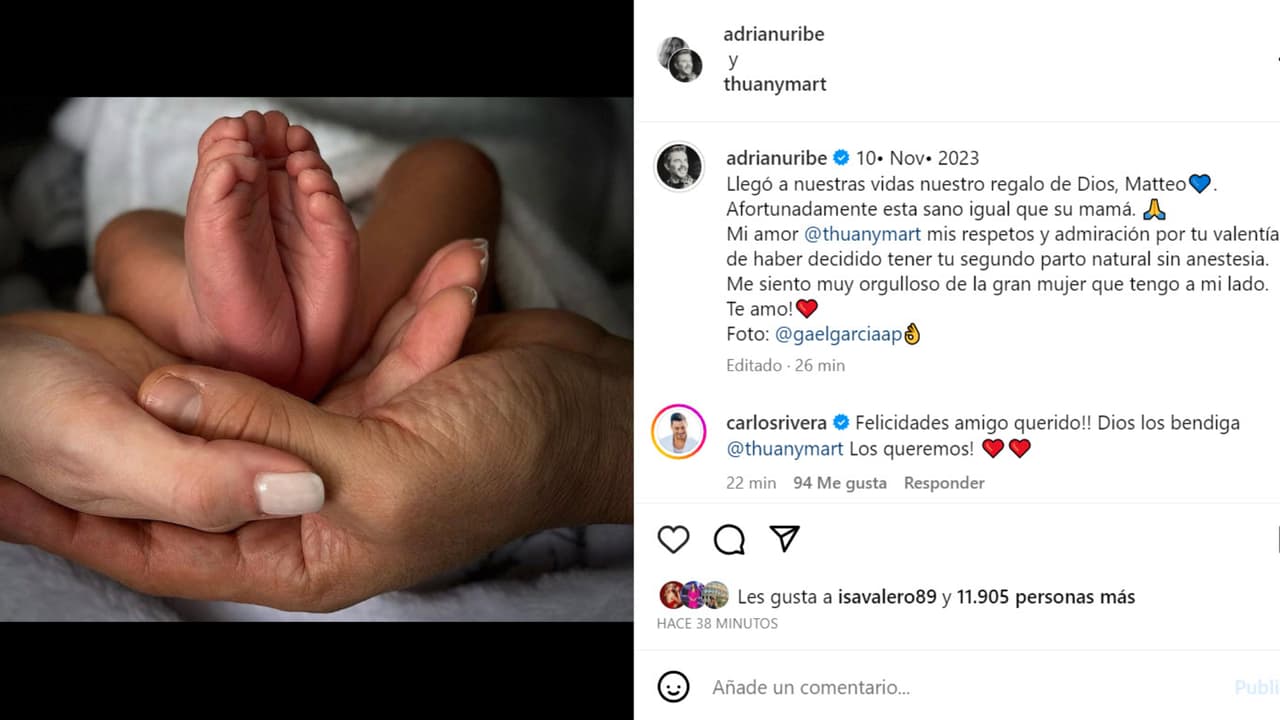 Esta es la primera foto del segundo bebé de Adrián Uribe y Thuany Martins.