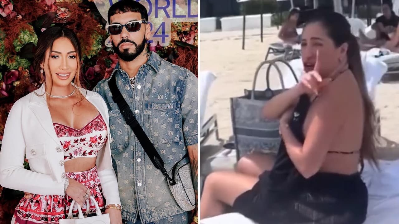Novia de Anuel le niega foto a una fan delante del cantante y desata polémica: video