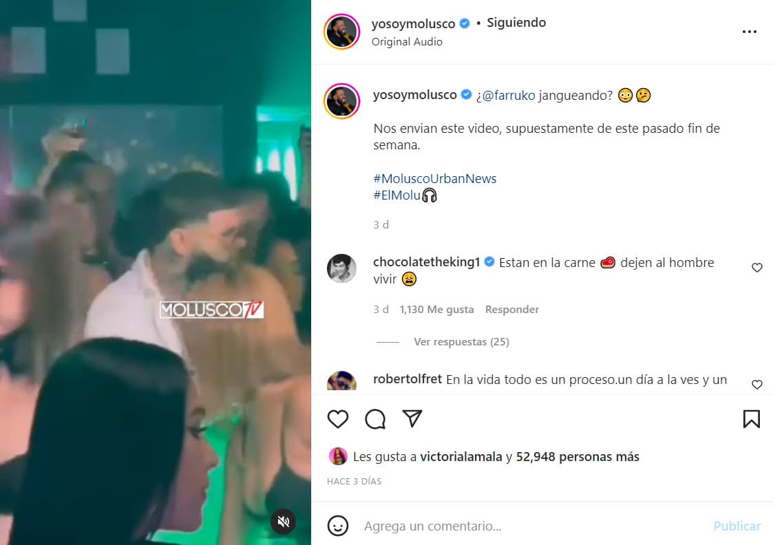 Farruko pidió al presentador Molusco que compartiera un fragmento del video 'Nazareno' sin dar contexto.