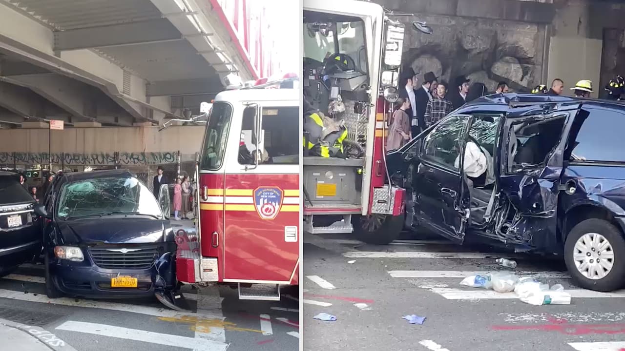 Diez personas resultan heridas después que camión de bomberos chocara en Brooklyn 