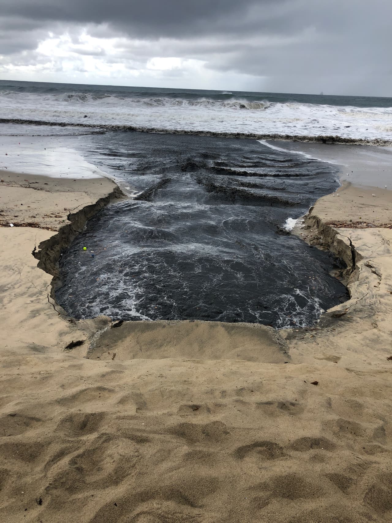 "Con las aguas pluviales llegan contaminantes, escombros y basura que impactan negativamente al entorno natural de la playa", informó el 
<a href="https://twitter.com/LACoLifeguards/status/1343618900307537920" target="_blank">LACoFD Lifeguards</a>.