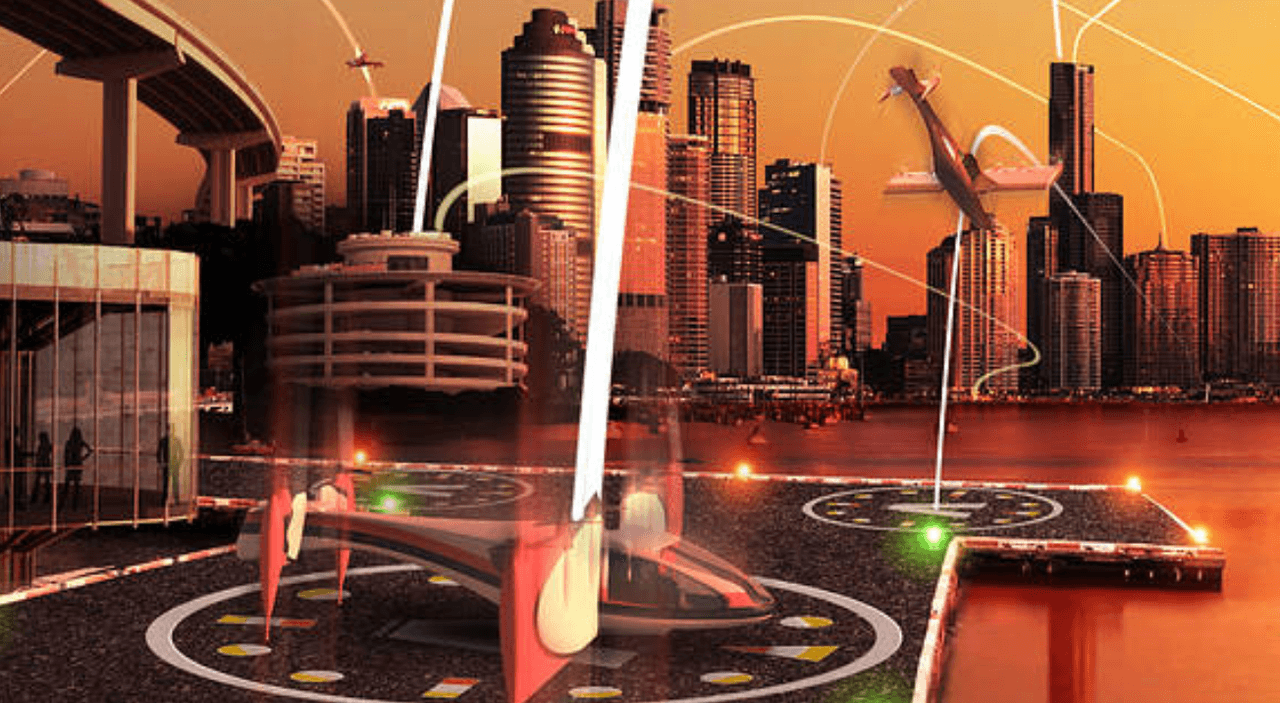 “Los clientes irían a paradas de taxis convenientemente ubicadas, donde podrían tomar un viaje con una aplicación de teléfono inteligente y unirse a otros pasajeros para ser transportados rápidamente a distancias significativas en áreas donde el tráfico terrestre a menudo está congestionado”, dijo la escuela.