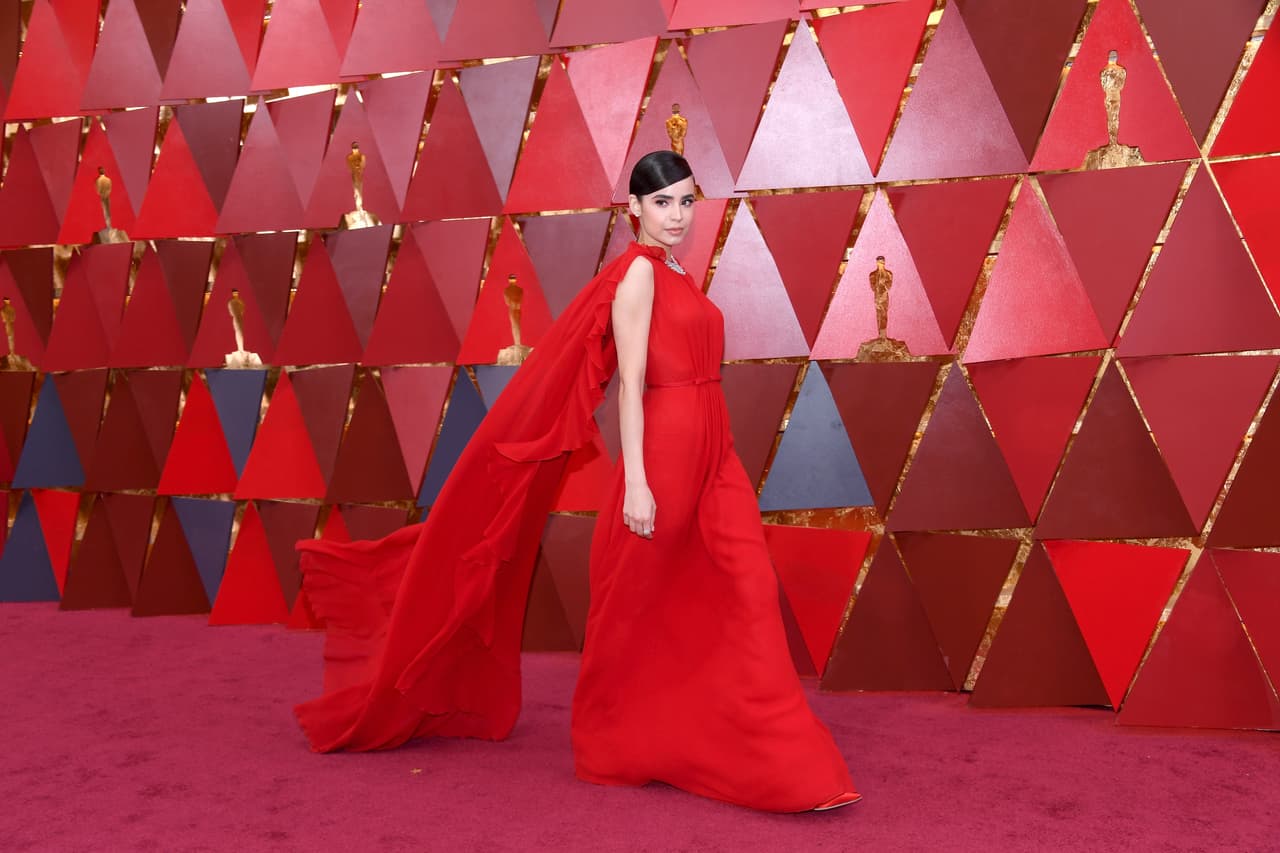 Sara siempre ha brillado de manera espectacular. En 2018 asistió a los Oscar con este vestido rojo de capa, de Giambattista Valli.