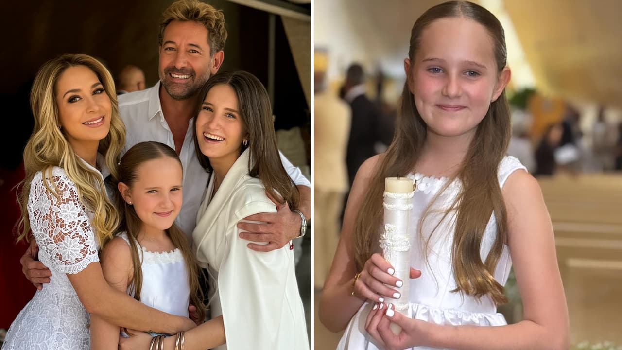 Geraldine Bazán y Gabriel Soto se reencuentran cara a cara en la primera comunión de su hija