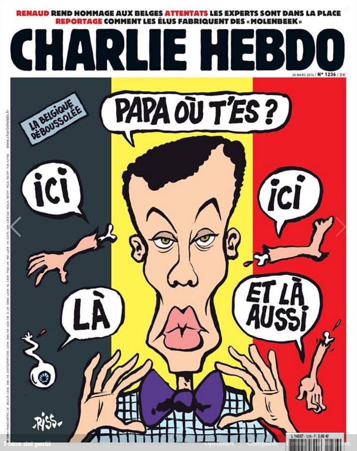La portada de Charlie Hebdo con miembros humanos que "enciende" Bélgica