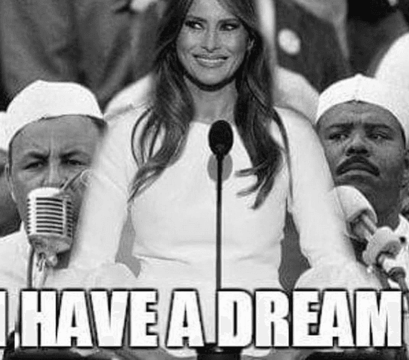 Uno más de Melania "inspirándose" en frases memorables.