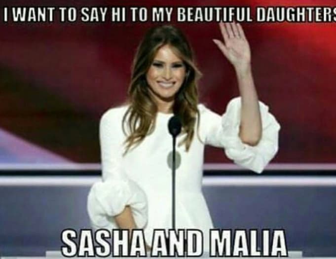 "Quiero saludar a mis hermosas hijas, Sasha y Malia"