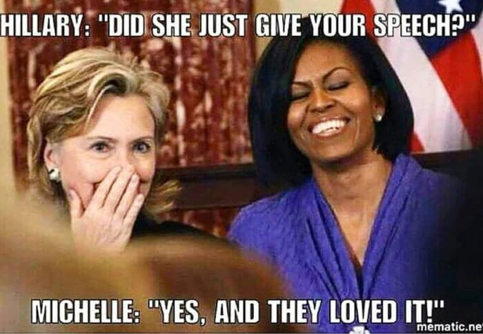 Así habrían reaccionado Hillary Clinton y Michelle tras enterarse.