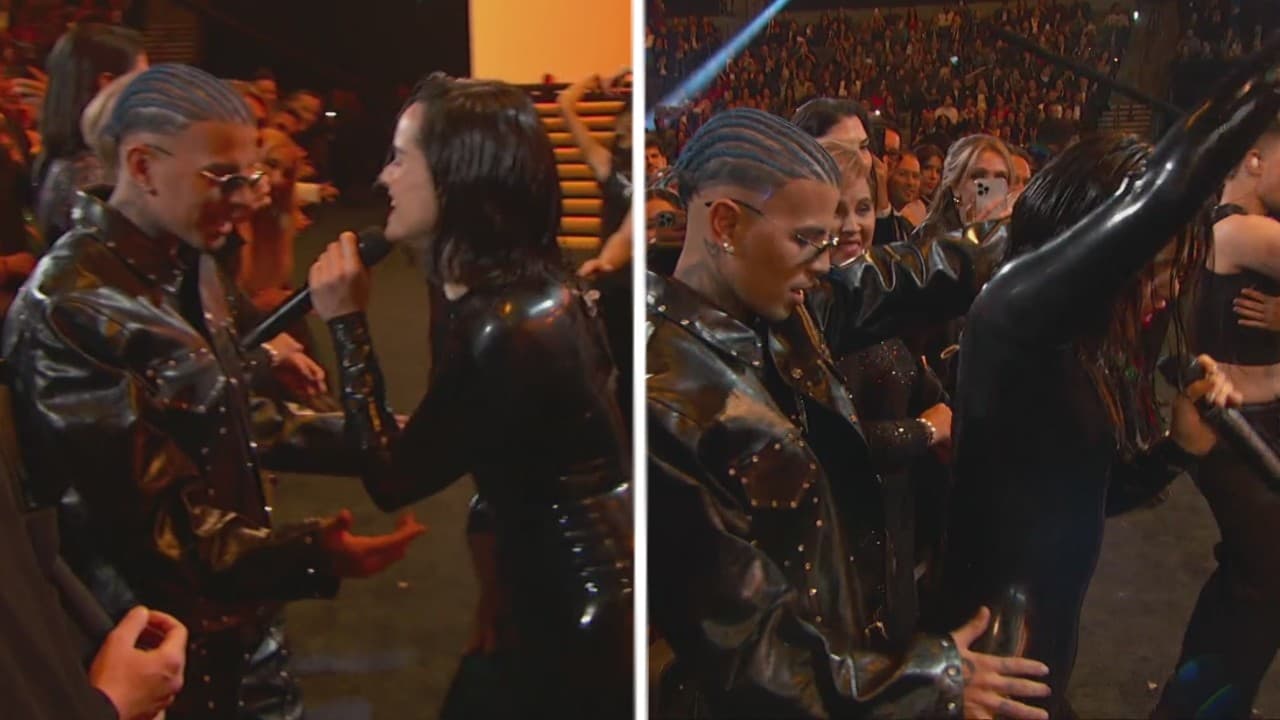 Durante su presentación en la ceremonia, la artista española bailó 'Despechá' al lado de su pareja, generando emoción entre el público presente.
<br>