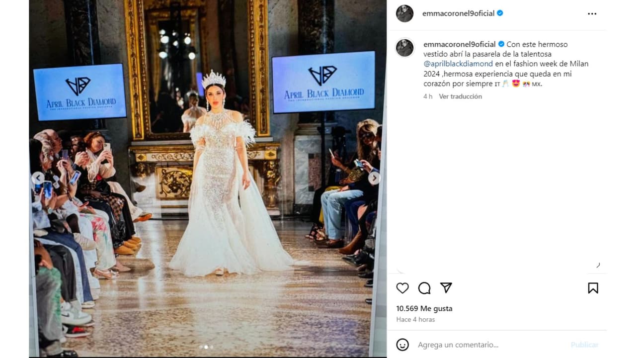 Emma Coronel debutó como modelo en la Semana de la Moda de Milán 2024.