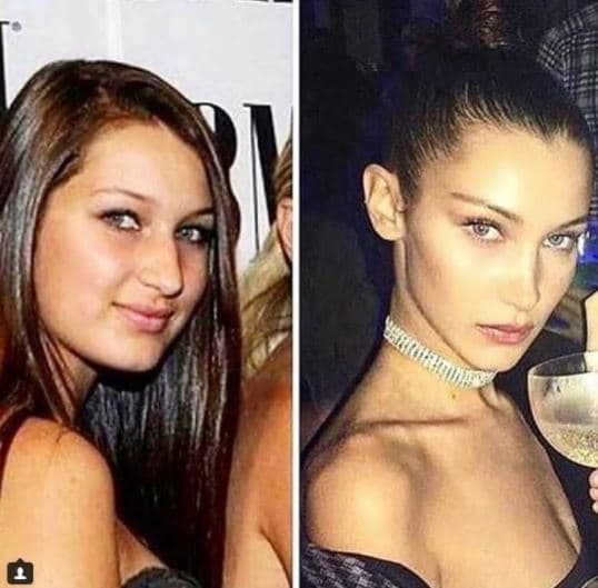 Recientemente esta fotografía de Bella Hadid se ha hecho viral en redes sociales. En la reveladora imagen podemos ver a la modelo de Victoria's Secret en un comparativo del paso de los años.