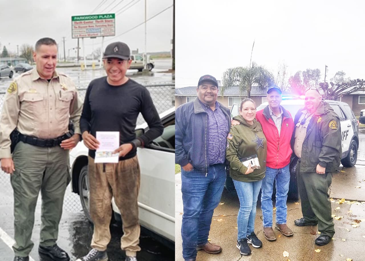 Pensaron que se trataba de una multa, pero lo que recibieron fue un sobre con dinero