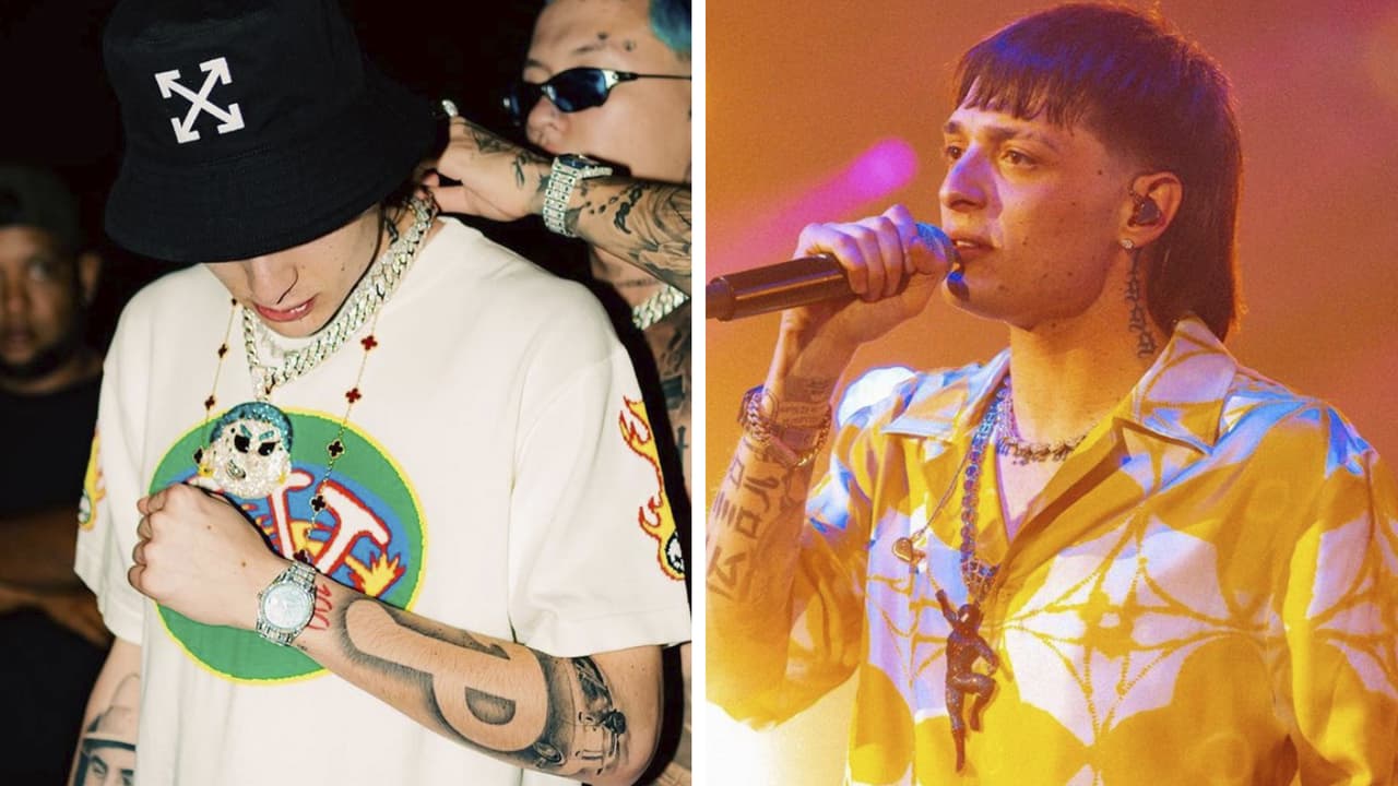 Peso Pluma usa un costoso collar de Spiderman hecho con diamantes: este es su precio