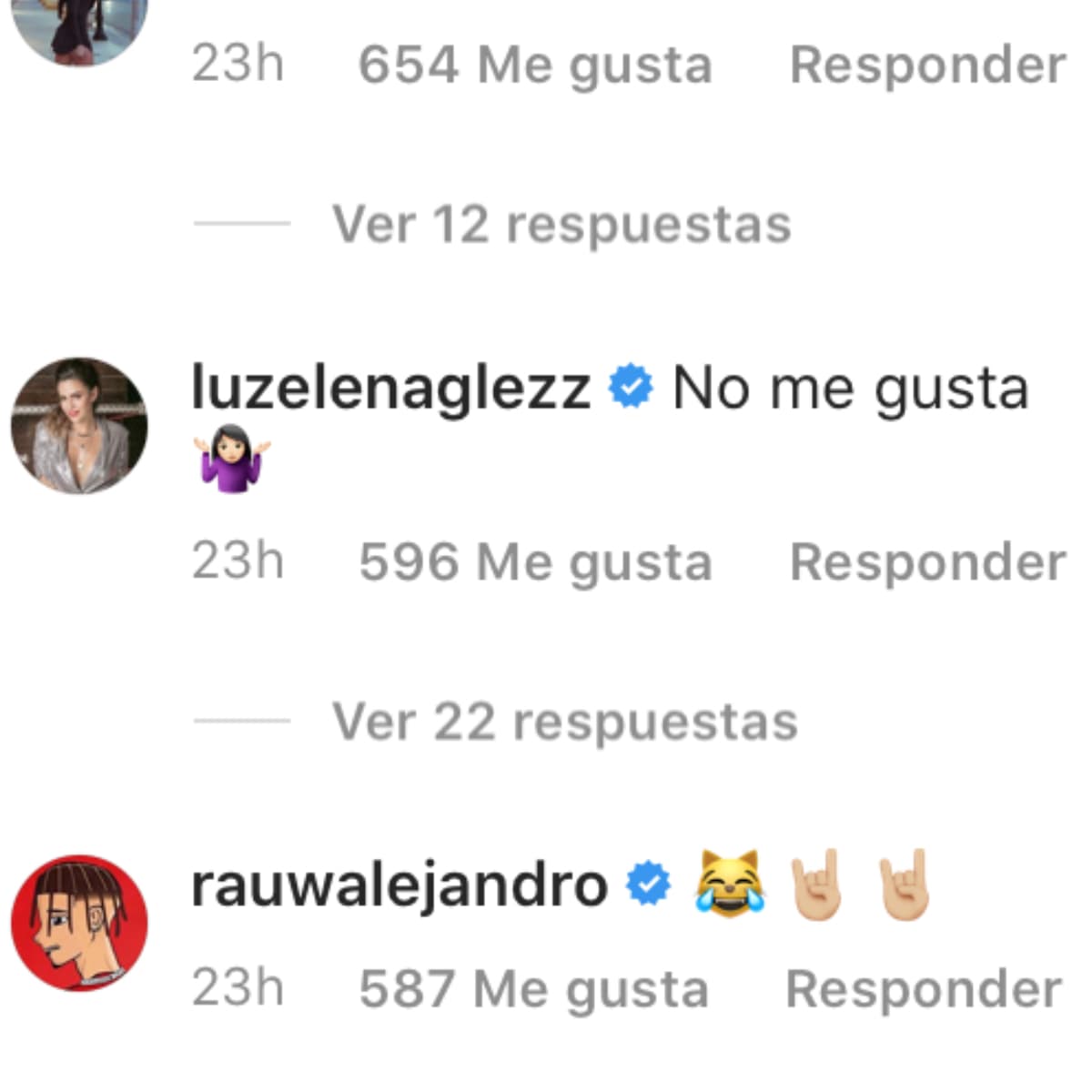 La actriz de telenovelas de 45 años acompañó su descontento con un emoticon que representa los hombros levantados.