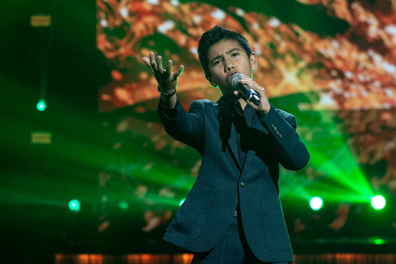 Rodrigo Villegas, de 11 años, hizo una espectacular presentación en el segundo programa de selección en la categoría de canto. Interpretó 'El aprendiz' y lo jueces lo eligieron para participar en el tercer programa del show.