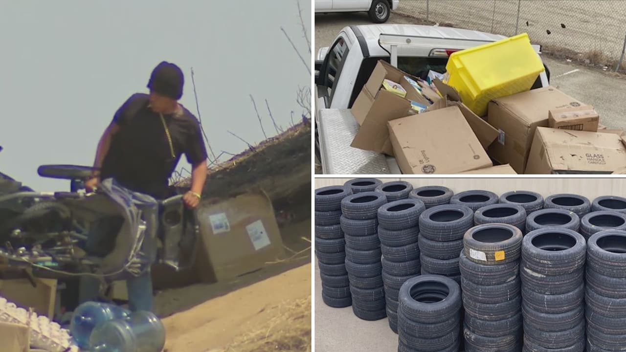 Hallan más de $100 mil en mercancía robada dentro de un campamento de indigentes en Pomona