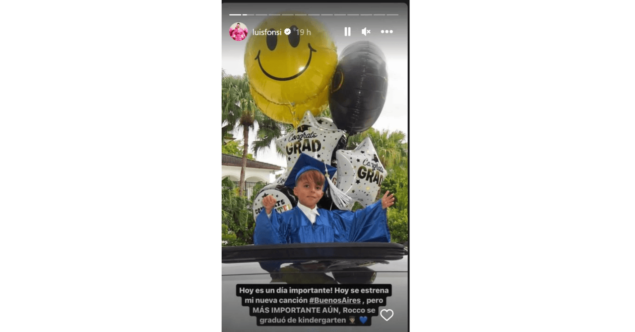 El hijo de Luis Fonsi se graduó del kinder